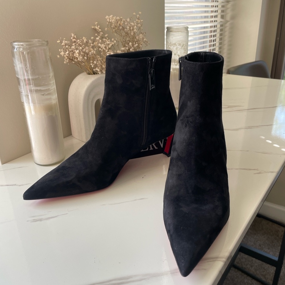 Christian Louboutin Black Ankle Booties Sleek Design